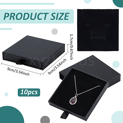 Cardboard Jewelry Set Storage Drawer Boxes CON-WH0112-008-1