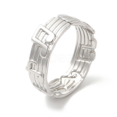 Non-Tarnish 304 Stainless Steel Cuff Wide Band Finger Rings RJEW-L107-015P-1