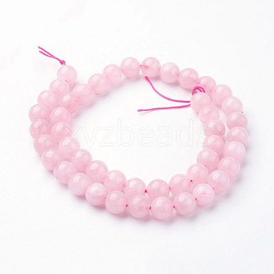 Natural Rose Quartz Bead Strands G-G735-59-8mm-1
