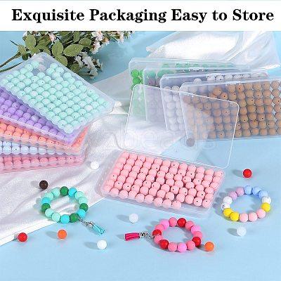 80Pcs Round Silicone Focal Beads SIL-SZ0001-24-31-1