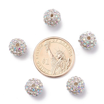 Alloy Rhinestone Beads X-RB-A034-10mm-A28S-1