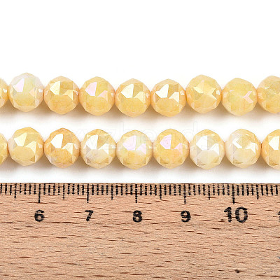 Anti-Tarnish Electroplate Glass Beads Strands X-GLAA-N010-8mm-06-1