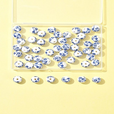 50Pcs Handmade Blue and White Porcelain Beads PORC-FS0001-07-1