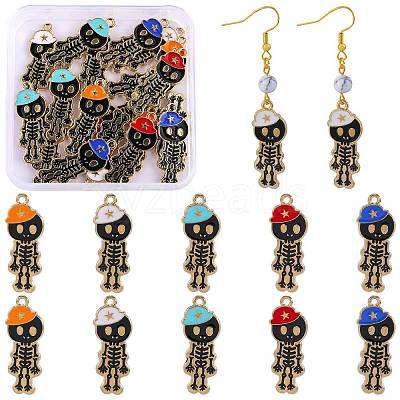 25Pcs 5 Colors Alloy Enamel Pendants ENAM-SZ0004-02-1