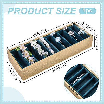 10 Grids PU Leather Bangle Organizer Display Trays BDIS-WH0008-19B-1