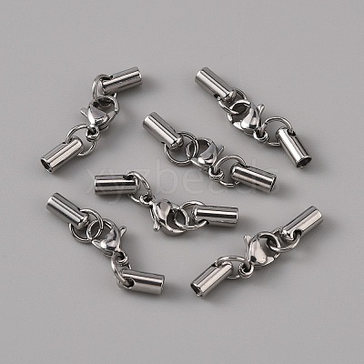 304 Stainless Steel Lobster Claw Clasps STAS-WH0044-06C-P-1