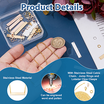 DIY Rectangle Pendant Necklaces Making Kits DIY-HS0001-81-1