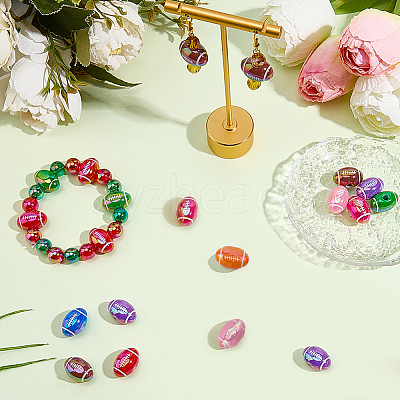 20Pcs UV Plating Opaque Acrylic Beads MACR-SC0002-73-1