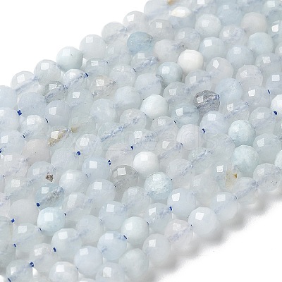 Natural Aquamarine Beads Strands G-E411-19E-4mm-01-1