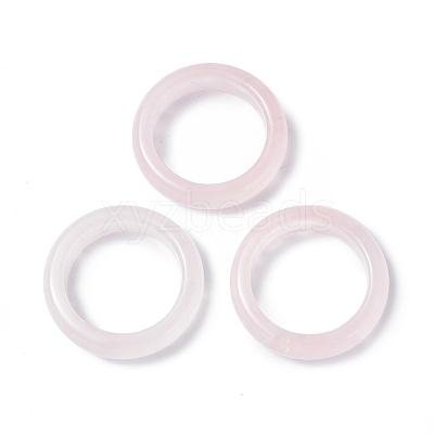 Natural Rose Quartz Plain Band Ring RJEW-P044-01B-03-1
