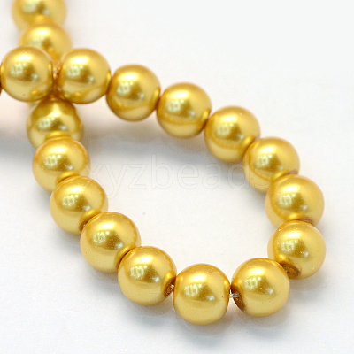 Baking Paint Pearlized Glass Pearl Round Bead Strands HY-Q003-4mm-31-1