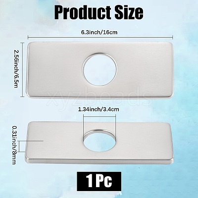 Rectangle Stainless Steel Faucet Hole Covers STAS-WH20001-18B-P-1