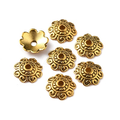 Tibetan Style Alloy Bead Caps FIND-WH0116-06B-AG-1