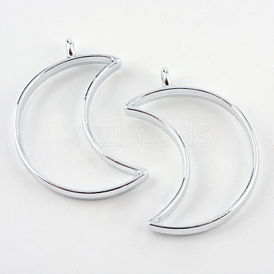 Rack Plating Alloy Open Back Bezel Pendants X-PALLOY-S047-39D-FF-1