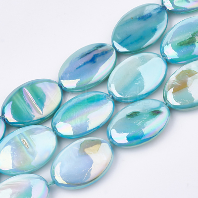 AB Color Freshwater Shell Beads Strands SHEL-S274-39C-1
