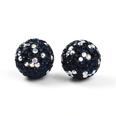 Polymer Clay Pave Rhinestone Beads RB-T018-01G-1