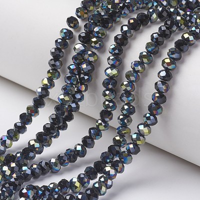 Electroplate Opaque Glass Beads Strands EGLA-A034-P6mm-S02-1