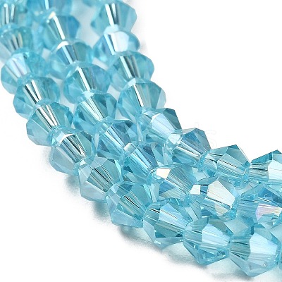 Transparent Electroplate Glass Beads Strands GLAA-F029-2mm-A20-1