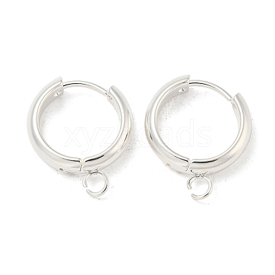 201 Stainless Steel Huggie Hoop Earring Findings STAS-P283-01W-S-1