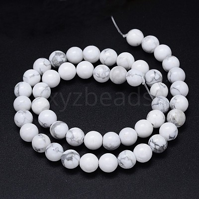 Round Natural Howlite Bead Strands G-F222-14-10mm-1