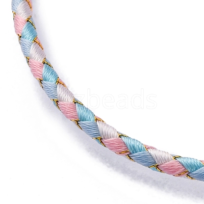 Polyester Cord Braided Bracelet Makings MAK-Z003-01G-02-1
