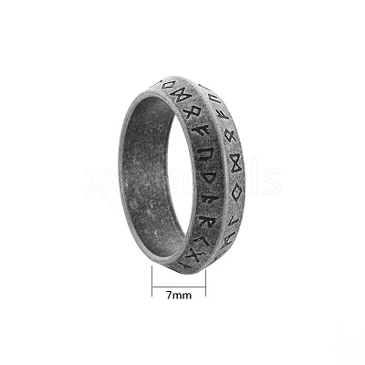 Viking Rune 304 Stainless Steel Finger Rings for Men WGDF4AB-58-1