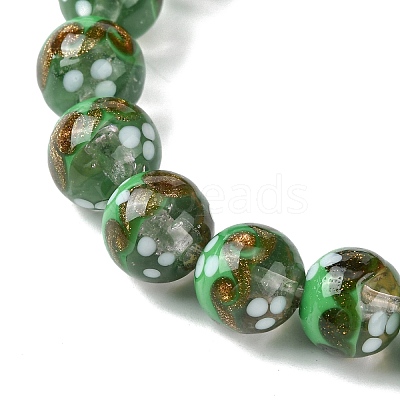 Handmade Gold Sand Lampwork Beads Strands LAMP-A003-03E-1