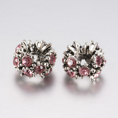 Tibetan Style Alloy Rhinestone European Beads PALLOY-F200-04D-1