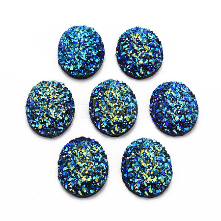 Electroplate Druzy Resin Cabochons CRES-T012-08B-1