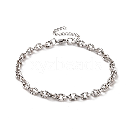 Non-Tarnish 304 Stainless Steel Cable Chain Bracelet for Men Women BJEW-E031-01P-01-1