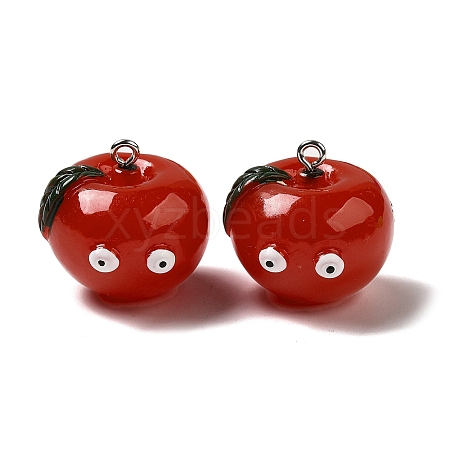 Cartoon Opaque Resin Fruit Pendants CRES-B018-05-1