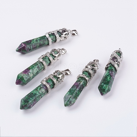 Natural Ruby in Zoisite Big Pointed Pendants G-G738-A-04-1