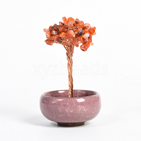 Natural Carnelian Chips Tree Display Decorations PW23051677266-1