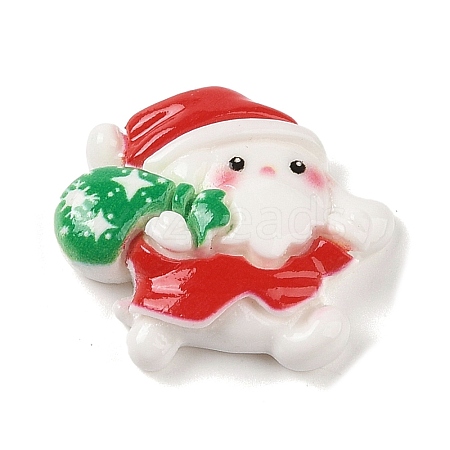 Christmas Rabbit Theme Opaque Resin Decoden Cabochons RESI-S397-01G-1