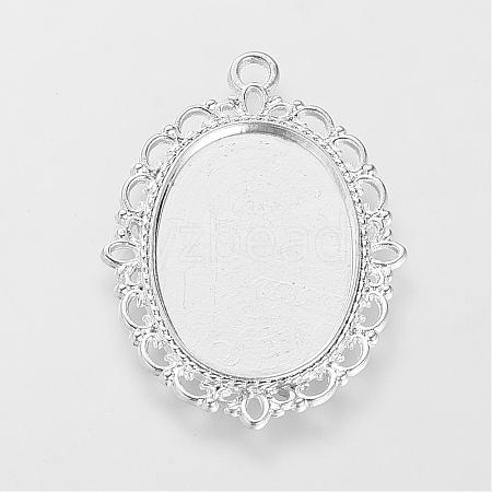 Alloy Pendant Cabochon Settings KK-S314-32P-1