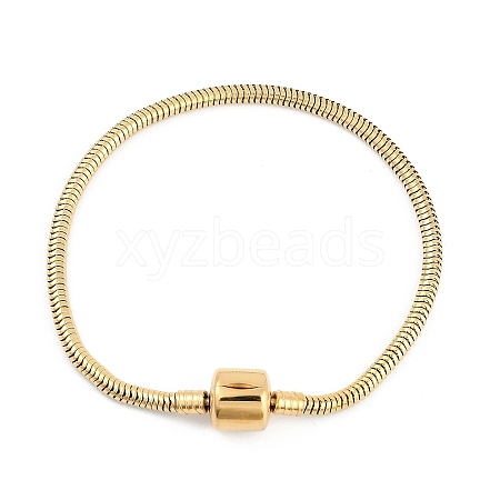 304 Stainless Steel Snake Chain Bracelets for Women Men BJEW-M052-01G-1