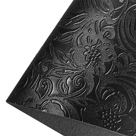 Embossed Flower Pattern Imitation Leather Fabric PW-WG18445-01-1