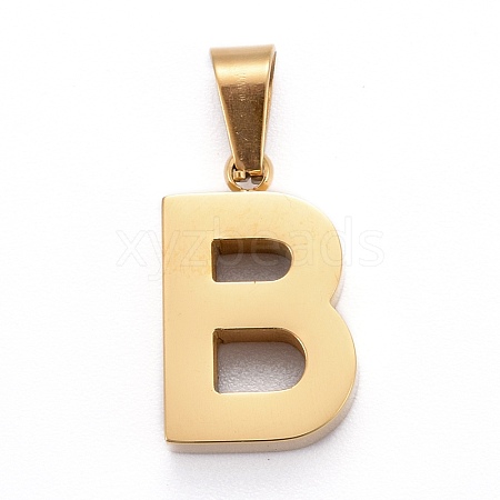 Ion Plating(IP) 304 Stainless Steel Letter Pendants STAS-H127-B-G-1