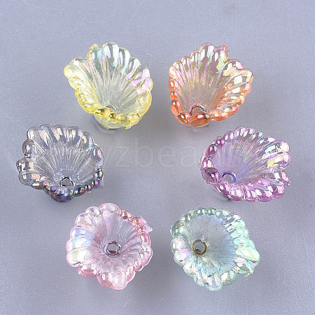 Transparent Acrylic Bead Caps TACR-T007-01-1