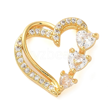 Brass Micro Pave Cubic Zirconia Pendants KK-M099-09G-1