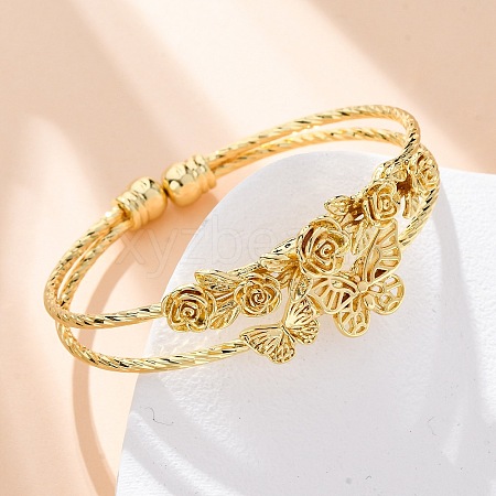 Brass Cuff Bangles BJEW-U025-01G-03-1