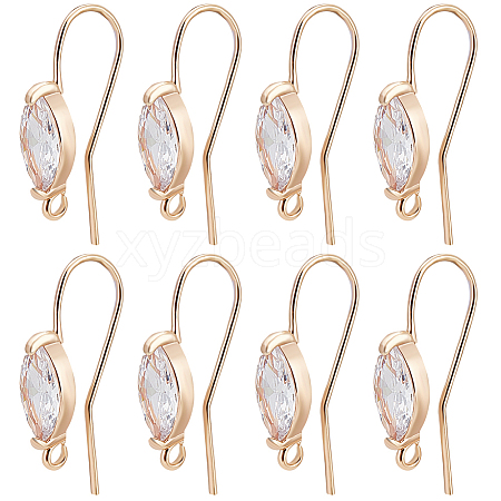 Beebeecraft 20Pcs Brass Earring Hooks KK-BBC0010-88-1