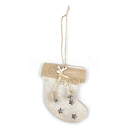 Wooden Pendant Decorations with Bell XMAS-PW0001-173E-1