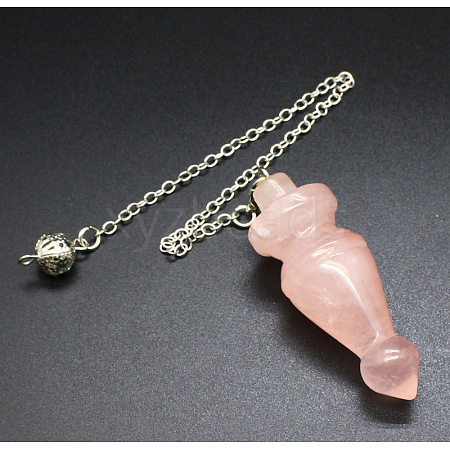 Natural Rose Quartz Cone Dowsing Pendulum Big Pendants PW-WG84774-06-1