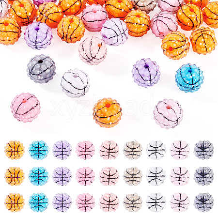 30Pcs Sport Theme Resin Rhinestone Beads RESI-TA0004-12-1