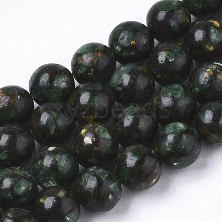 Assembled Synthetic Bronzite and Green Fluorite Beads Strands G-S366-048-1