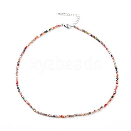 Faceted Glass Beaded Necklaces NJEW-JN02553-04-1