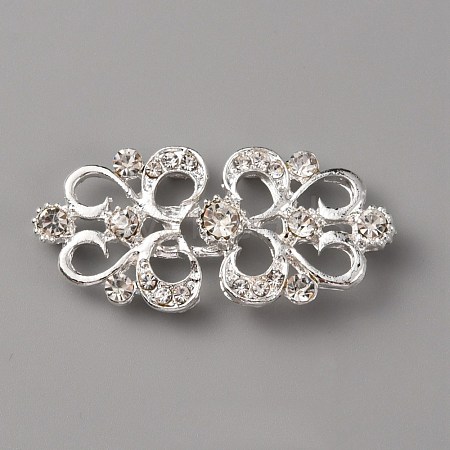 Zinc Alloy Crystal Rhinestone Snap Lock Clasps FIND-WH0008-20S-1