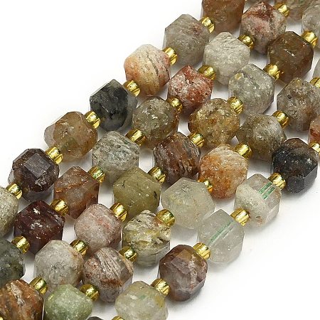 Natural Lodolite Quartz Beads Strand G-I376-D48-01-1