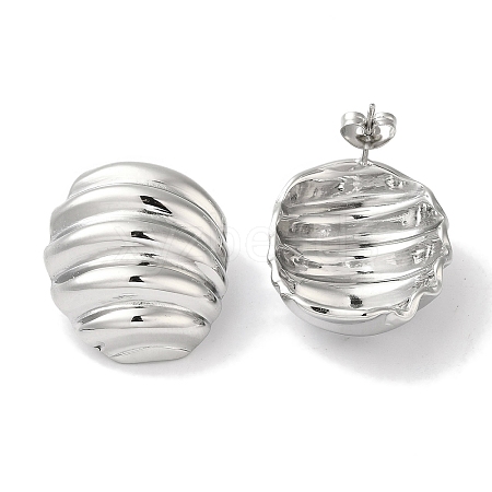 Chunky Oval 304 Stainless Steel Stud Earrings for Women EJEW-I303-08P-1